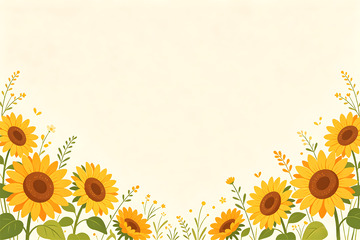 向日葵插画背景图