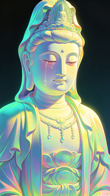 卡通佛像祈福图像插画素材
