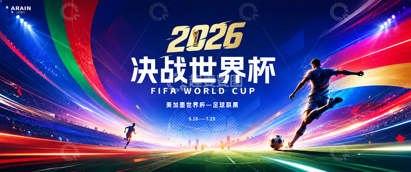 源文件下载【趣麦麦图】-2026足球世界杯联赛活动主画面