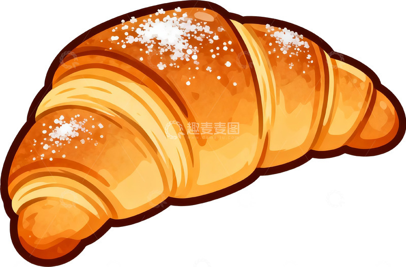 高清大图下载【趣麦麦图】插画风格牛角包2