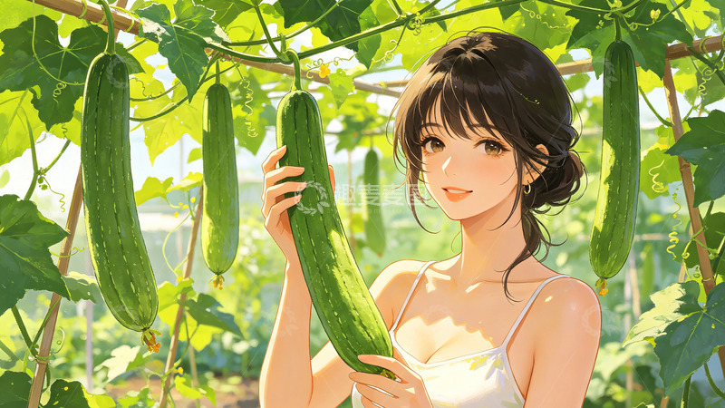 高清大图下载【趣麦麦图】夏日田园风情动漫插画