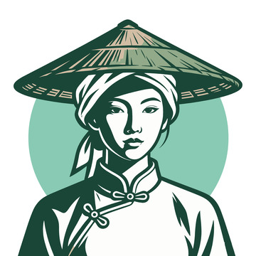 东方女性插画传统服饰