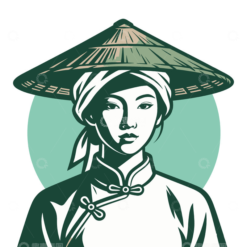 源文件下载【趣麦麦图】东方女性插画传统服饰
