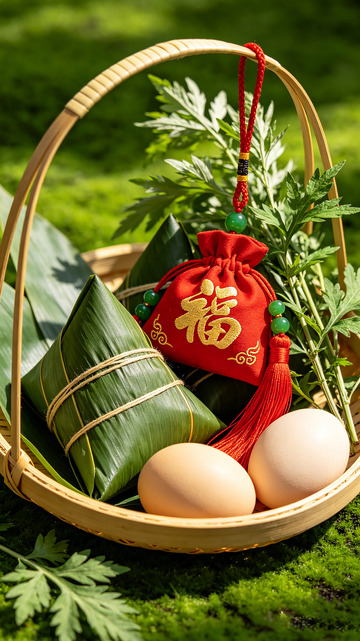 端午节粽子彩蛋祈福篮