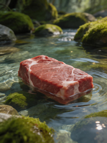 新鲜牛肉块产品户外商业摄影2