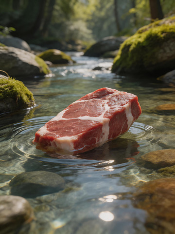 新鲜牛肉块产品户外商业摄影1