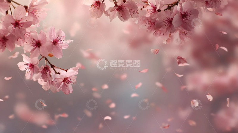 高清大图下载【趣麦麦图】樱花微雨时光飘散