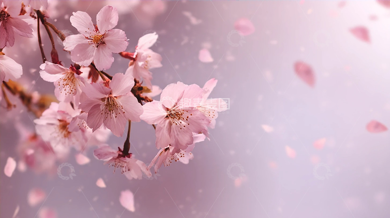 高清大图下载【趣麦麦图】春日粉色花雨漫天