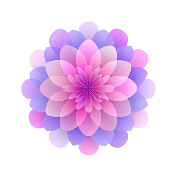 梦幻彩色几何花卉盛宴