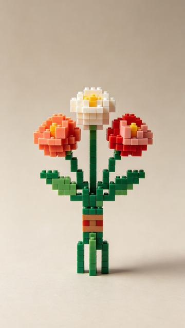 乐高积木花艺作品