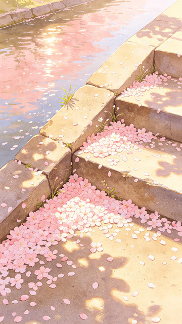 樱花石阶春日景