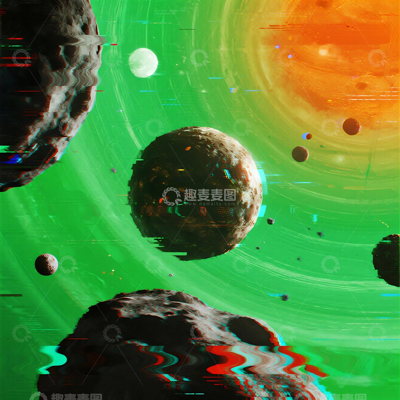 高清大图下载【趣麦麦图】宇宙故障艺术1