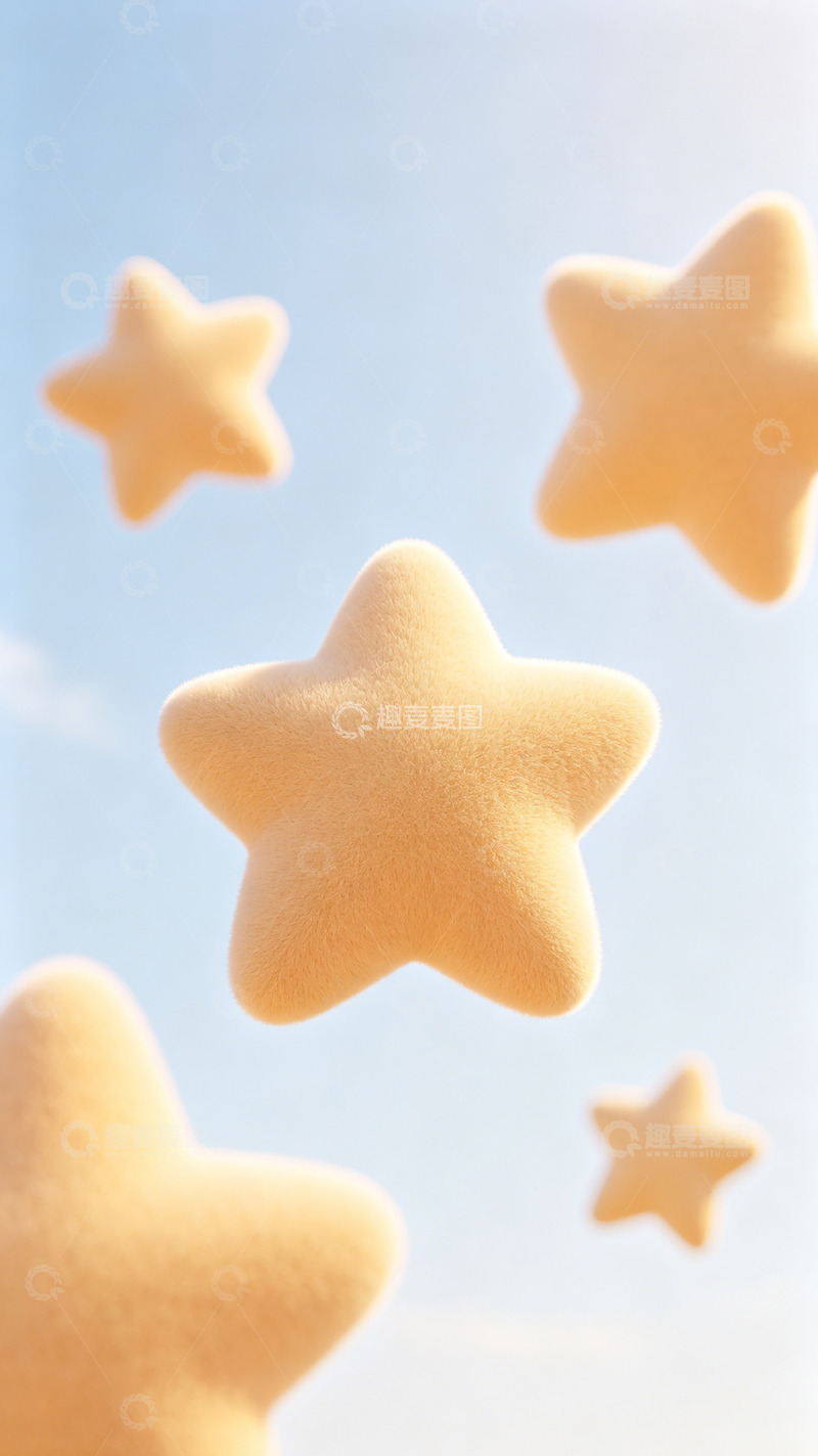 高清大图下载【趣麦麦图】-星形饼干梦幻飘浮
