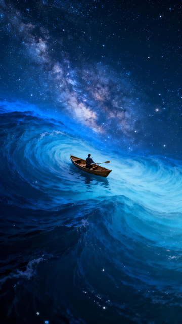 星河波涛小船行