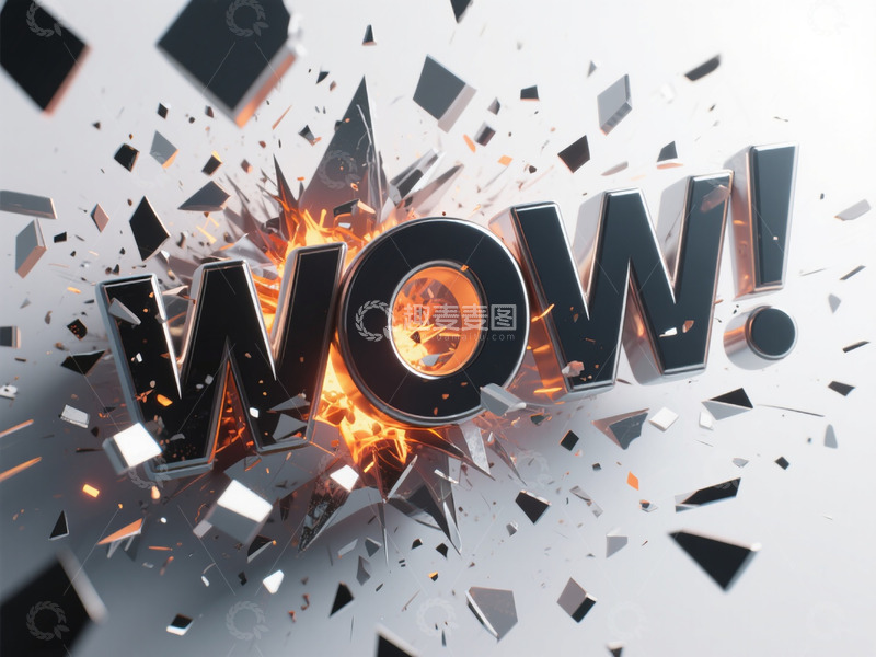 高清大图下载【趣麦麦图】震撼效果WOW文字创意图像