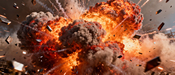 爆炸场景震撼特效渲染