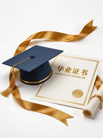 毕业礼帽证书剪影装饰素材