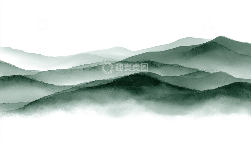 高清大图下载【趣麦麦图】-迷雾缭绕的山峦梦境