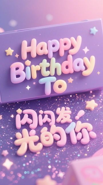 彩虹色生日祝福卡片设计
