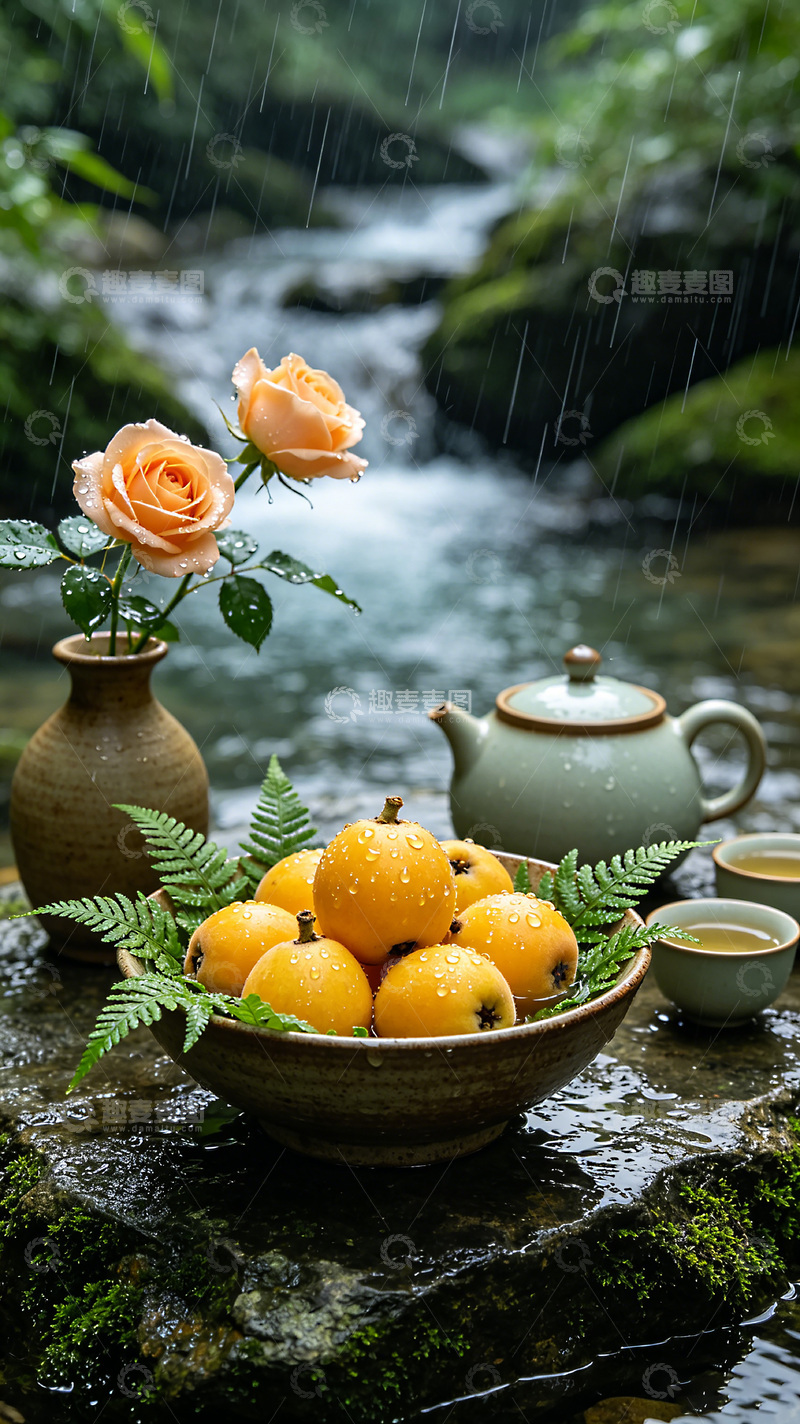 高清大图下载【趣麦麦图】下午茶下雨天
