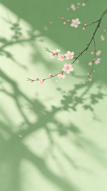绿色桃花海报