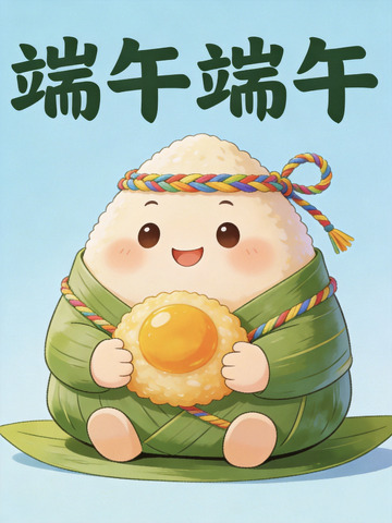 卡通端午粽子插画设计素材