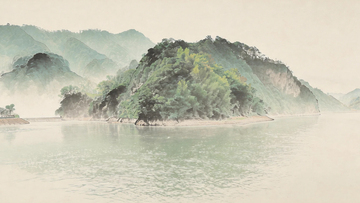 诸暨五泄水墨山水画山水风景国画