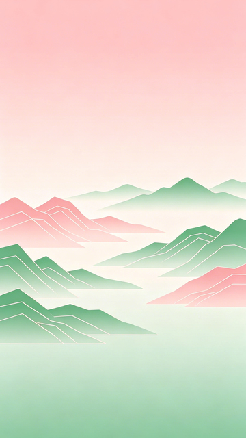 山水风插画设计背景