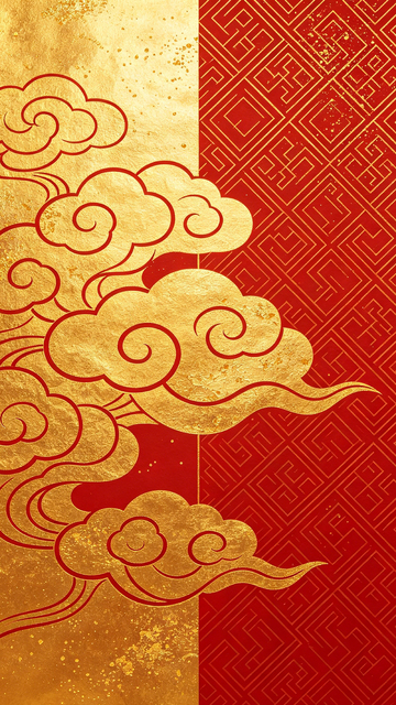 中国风祥云图案艺术插画