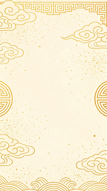传统金色祥云边框背景图