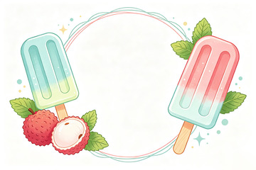 夏日冰棍水果插画素材