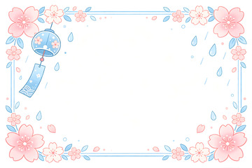 日式和风樱花雨边框设计