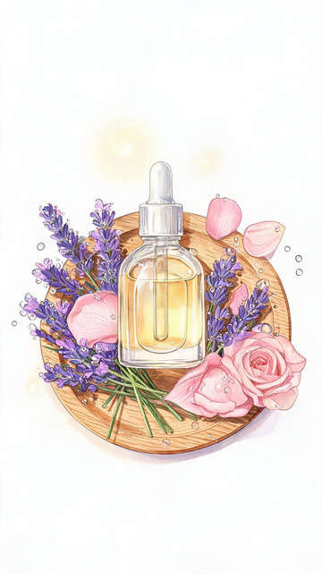 水彩精油香薰插画素材
