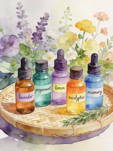 水彩精油植物插画