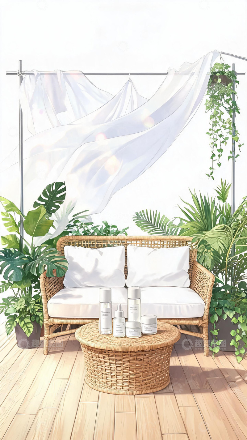 高清大图下载【趣麦麦图】清新户外休闲区插画设计