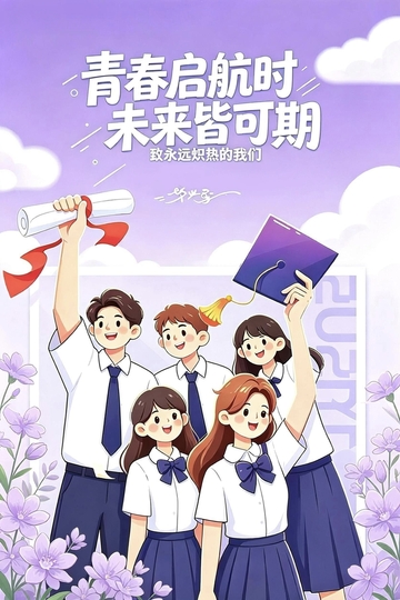 青春启航未来可期学生插画