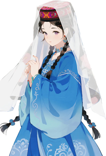 萨拉族少女插画1