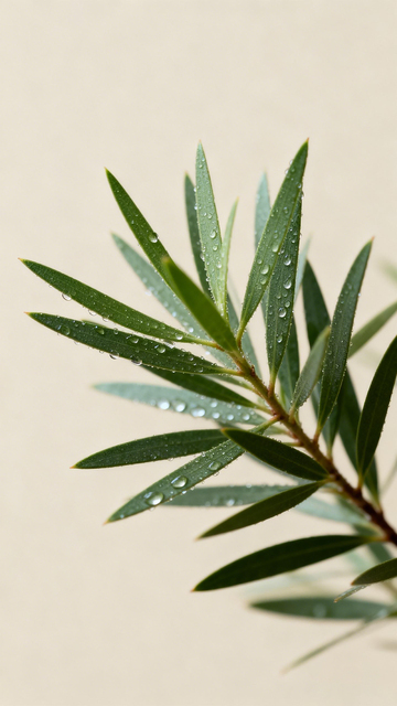 清新绿植水滴特写摄影