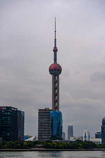 上海城市地标风光东方明珠塔天际线