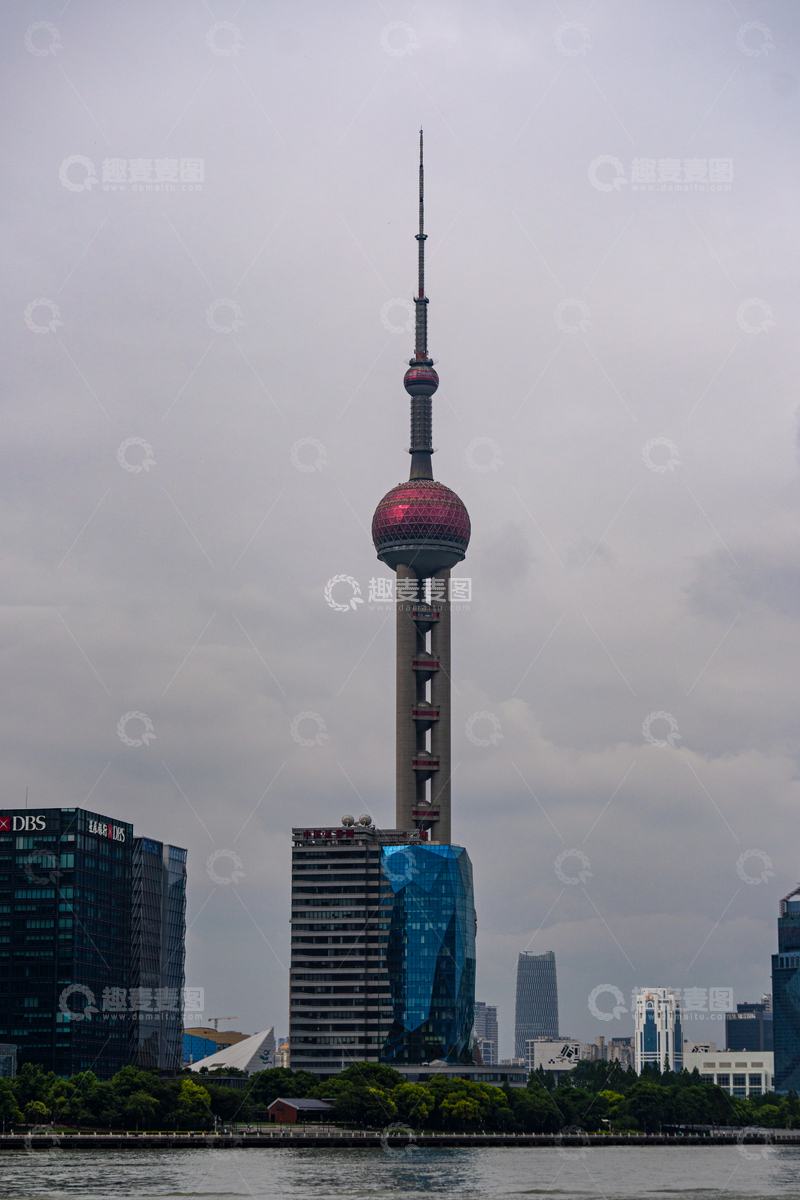 高清大图下载【趣麦麦图】上海城市地标风光东方明珠塔天际线