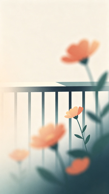 简约花卉阳台插画
