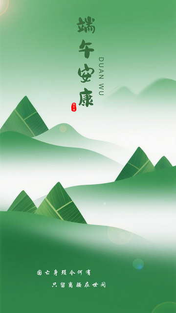 端午山水画祝福设计图