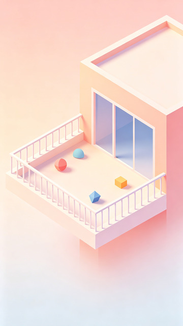 简约阳台场景插画