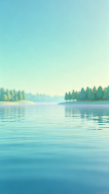 梦幻湖畔风光摄影图片