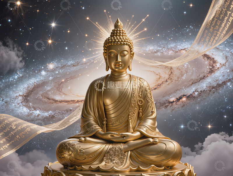 高清大图下载【趣麦麦图】佛光宇宙金色雕塑