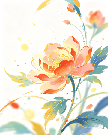 敦煌色系花卉插画3