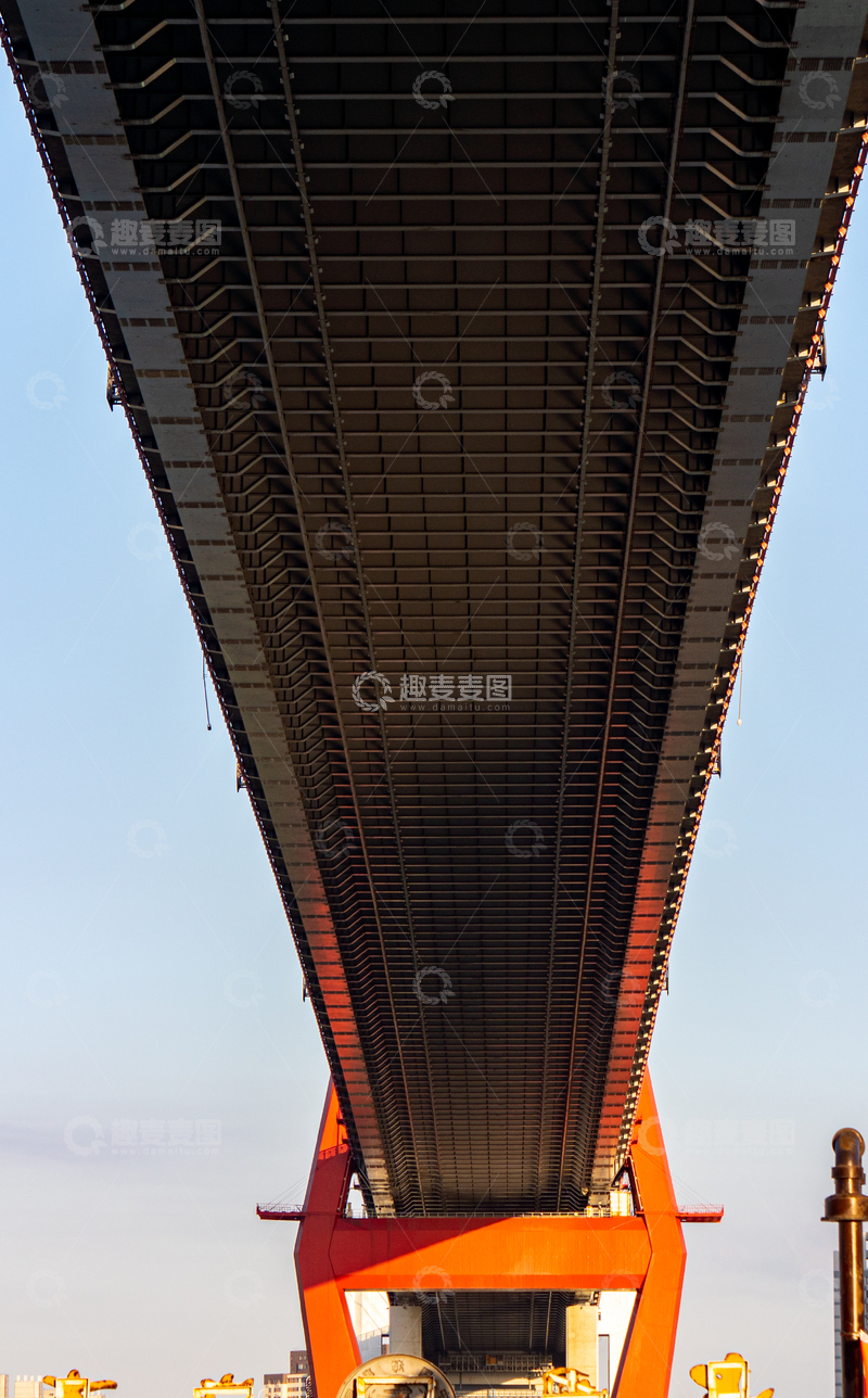 高清大图下载【趣麦麦图】-杨浦大桥浦西桥梁结构摄影