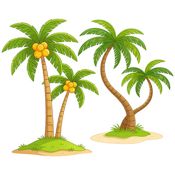 热带风情椰子树插画素材