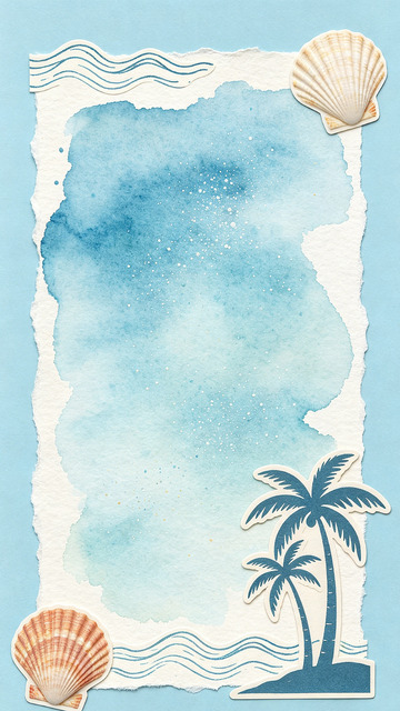 海滨风情海报设计模板