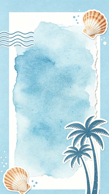 海滨风光艺术插画设计素材